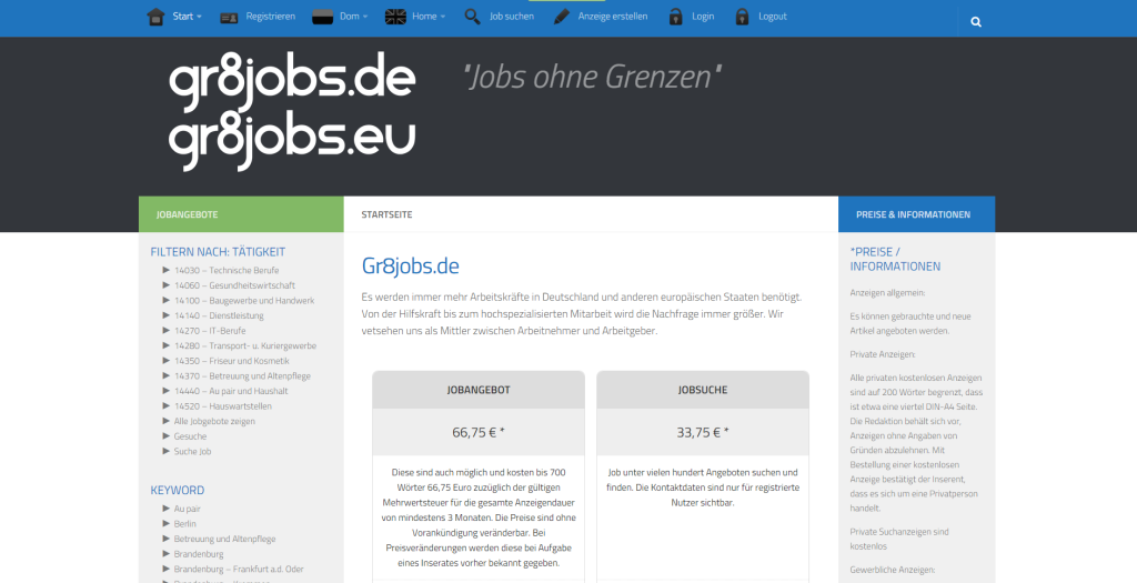 Gr8jobs.de - "Jobs ohne Grenzen"